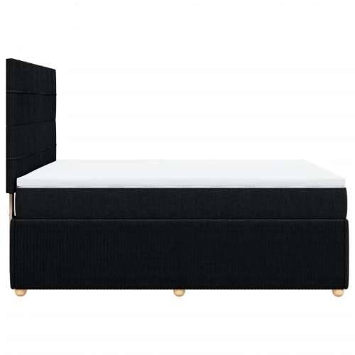 Krevet s oprugama i madracem crni 160x200 cm od tkanine - Crna 160 x 200 cm Blok s kvadratima Cijena