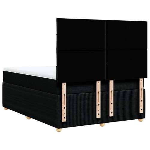 Krevet s oprugama i madracem crni 160x200 cm od tkanine - Crna 160 x 200 cm Blok s kvadratima Cijena
