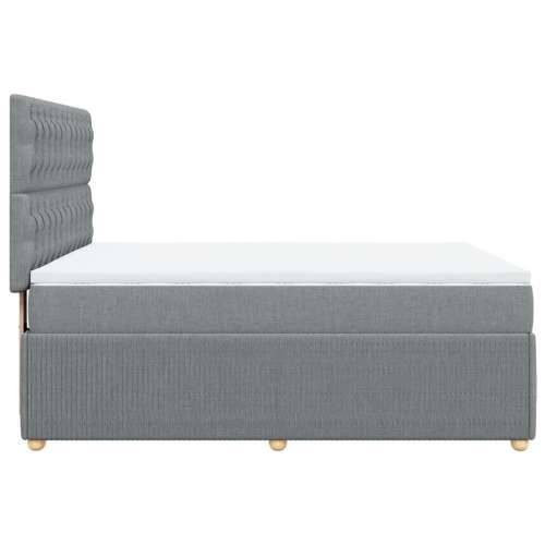 Krevet box spring s madracem svjetlosiva 160x200 cm tkanina - Svjetlosiva 160 x 200 cm Dizajn s gumbima Cijena