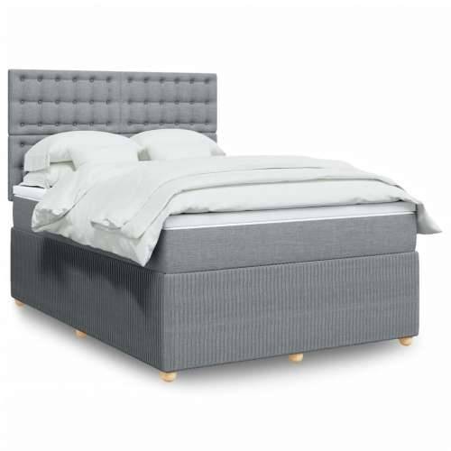 Krevet box spring s madracem svjetlosiva 160x200 cm tkanina - Svjetlosiva 160 x 200 cm gumbi Cijena
