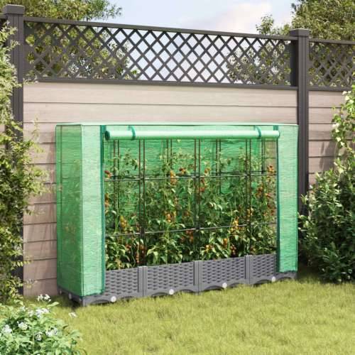 Povišena gredica s pokrovom za staklenik 160 x 40 x 123 cm - Svjetlosiva 160 x 40 x 123 cm 1 Cijena