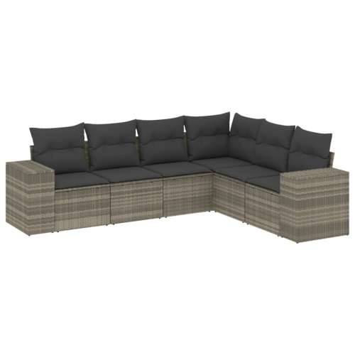 Vrtna garnitura - 6-dijelni set vrtnih sofa od poliratana s jastucima svjetlosivi - Svjetlosiva i tamnosiva Bez stola 1 Cijena