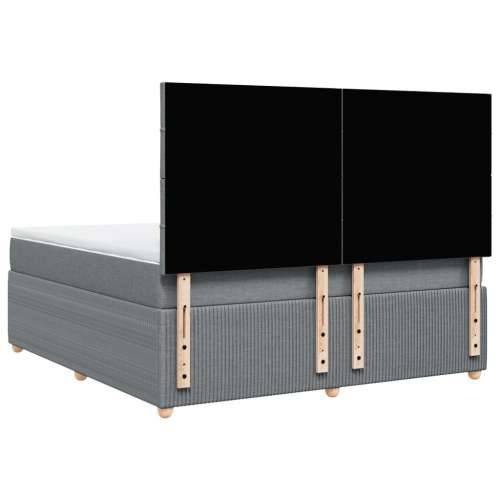 Krevet s oprugama i madracem svjetlosivi 180x200 cm od tkanine - Svjetlosiva 180 x 200 cm Blok s kvadratima Cijena