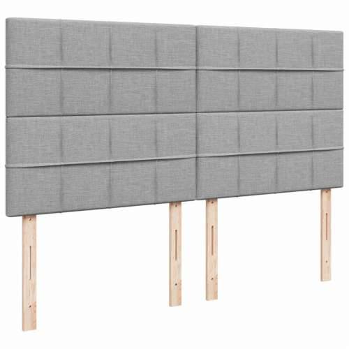 Krevet s oprugama i madracem svjetlosivi 180x200 cm od tkanine - Svjetlosiva 180 x 200 cm Blok s kvadratima Cijena