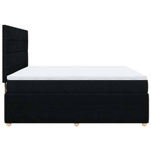 Krevet s oprugama i madracem crni 180x200 cm od tkanine - Crna 180 x 200 cm Blok s kvadratima Cijena