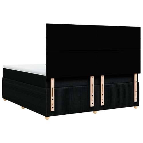 Krevet s oprugama i madracem crni 180x200 cm od tkanine - Crna 180 x 200 cm Blok s kvadratima Cijena
