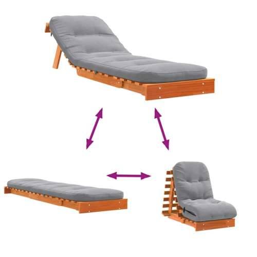 Futon na razvlačenje s madracem smeđi 60 x 206 x 11 cm borovina - Voštano smeđa 60 x 206 x 11 cm Cijena