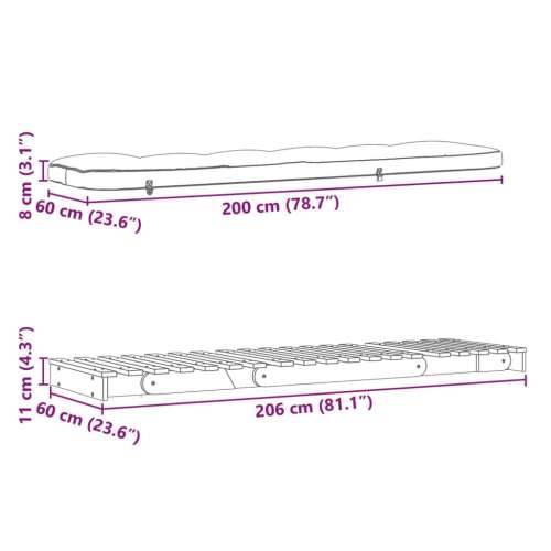 Futon na razvlačenje s madracem smeđi 60 x 206 x 11 cm borovina - Voštano smeđa 60 x 206 x 11 cm Cijena