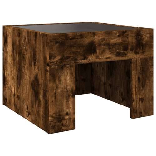 Stolić s beskonačnim LED svjetlima boja hrasta 40x40x30 cm - Dimljeni hrast 1 40 cm Cijena