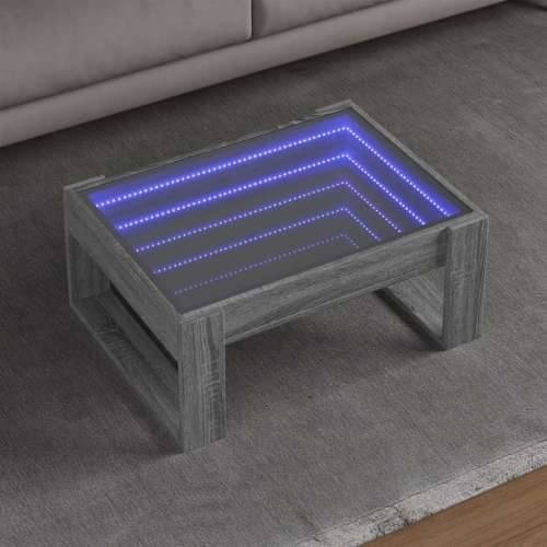 Stolić s beskonačnim LED svjetlima boja hrasta 70x53x30 cm - Sivi hrast sonoma 1 70 cm Cijena