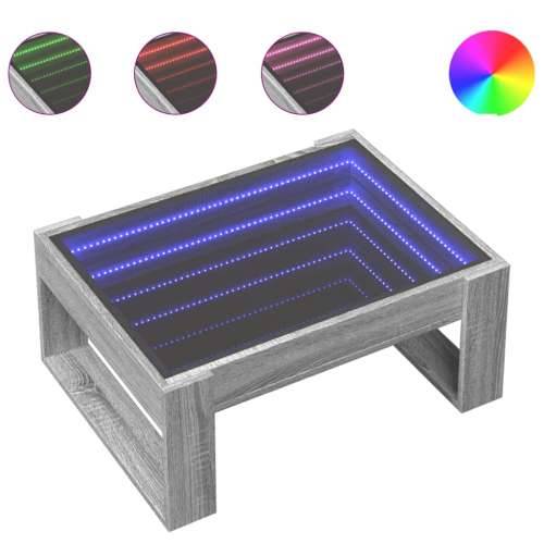 Stolić s beskonačnim LED svjetlima boja hrasta 70x53x30 cm - Sivi hrast sonoma 1 70 cm Cijena