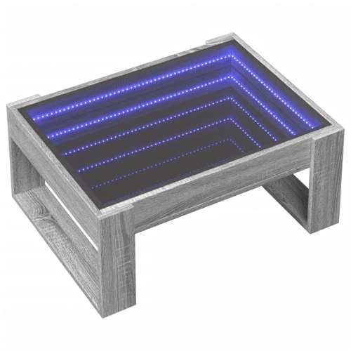 Stolić s beskonačnim LED svjetlima boja hrasta 70x53x30 cm - Sivi hrast sonoma 1 70 cm Cijena