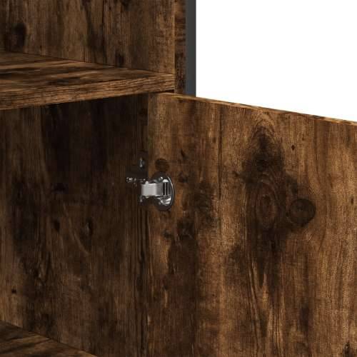 Visoka komoda boja hrasta 79,5x35,5x137,5 cm konstruirano drvo - Dimljeni hrast 1 Cijena