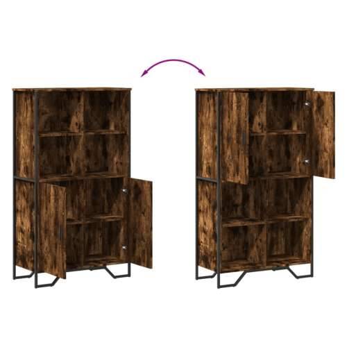 Visoka komoda boja hrasta 79,5x35,5x137,5 cm konstruirano drvo - Dimljeni hrast 1 Cijena