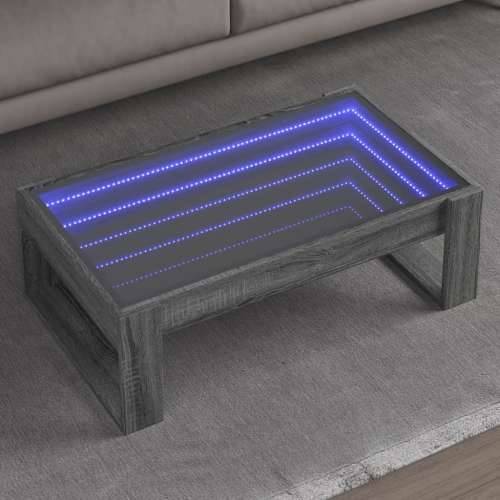 Stolić s beskonačnim LED svjetlima boja hrasta 90x53x30 cm - Sivi hrast sonoma 1 90 cm Cijena