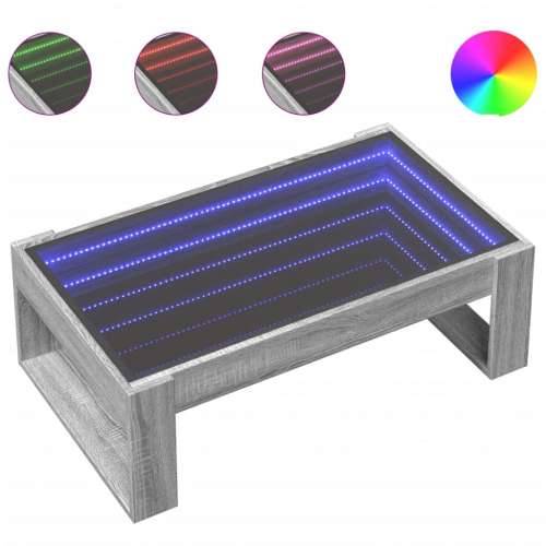 Stolić s beskonačnim LED svjetlima boja hrasta 90x53x30 cm - Sivi hrast sonoma 1 90 cm Cijena
