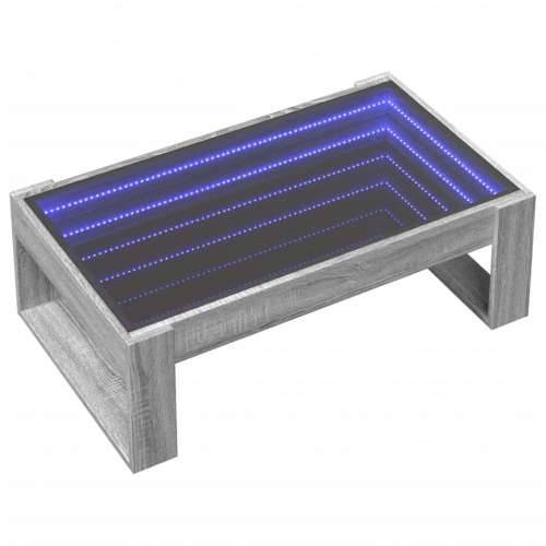 Stolić s beskonačnim LED svjetlima boja hrasta 90x53x30 cm - Sivi hrast sonoma 1 90 cm Cijena