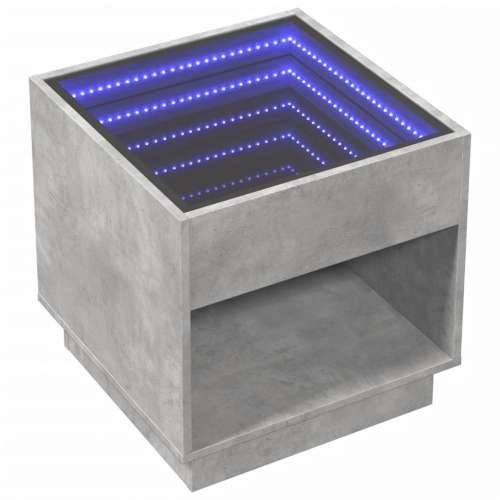 Stolić s beskonačnim LED siva boja betona 50x50x50 cm - Beton siva 1 50 cm Cijena