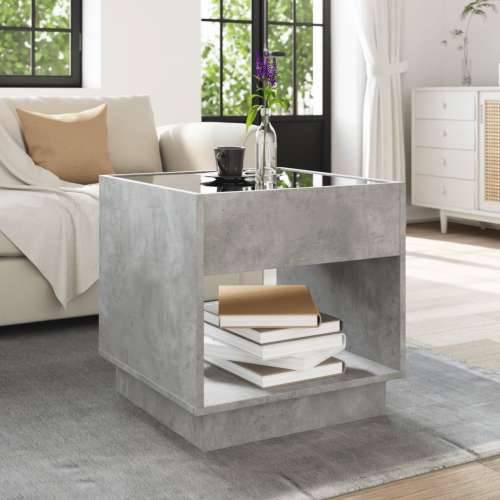 Stolić s beskonačnim LED siva boja betona 50x50x50 cm - Beton siva 1 50 cm Cijena