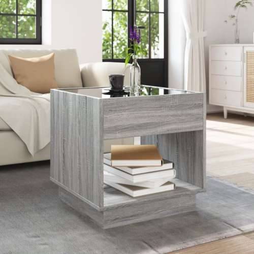 Stolić s beskonačnim LED svjetlima boja hrasta 50x50x50 cm - Sivi hrast sonoma 1 50 cm Cijena