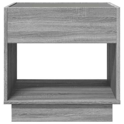 Stolić s beskonačnim LED svjetlima boja hrasta 50x50x50 cm - Sivi hrast sonoma 1 50 cm Cijena