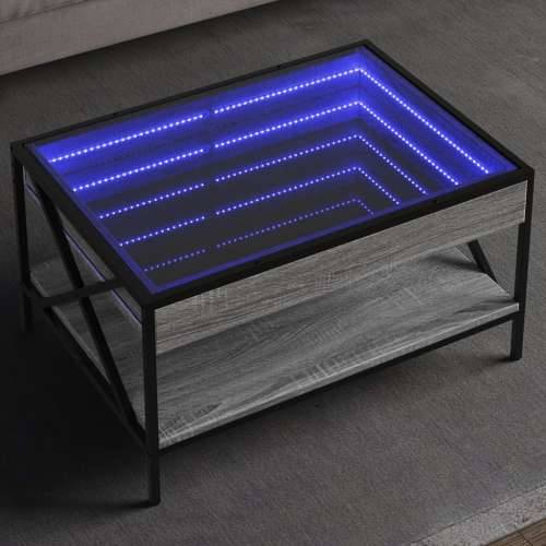 Stolić s beskonačnim LED svjetlima boja hrasta 70x50x38 cm - Sivi hrast sonoma 70 x 50 x 38 cm 1 Cijena