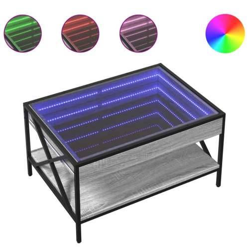 Stolić s beskonačnim LED svjetlima boja hrasta 70x50x38 cm - Sivi hrast sonoma 70 x 50 x 38 cm 1 Cijena