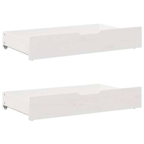 Ladice ispod kreveta 2 kom bijele 95x55x17 cm od borovine - Bijela 95 x 55 x 16 cm 1 Cijena