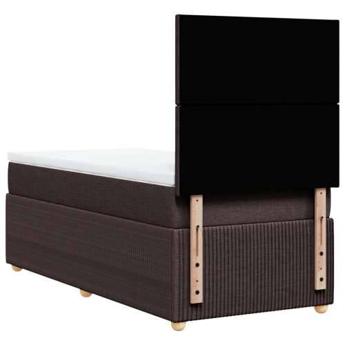 Krevet s oprugama i madracem tamnosmeđi 80x200 cm od tkanine - Tamno smeđa 80 x 200 cm Gladak dizajn Cijena