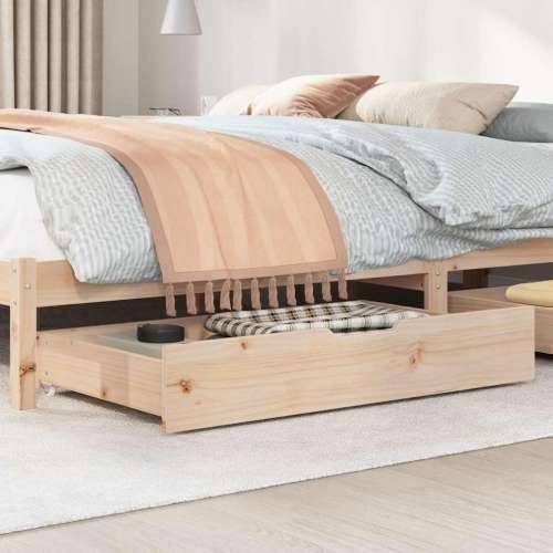 Ladice ispod kreveta s kotačima 2 kom 90x55x17 cm od borovine - Prirodna 90 x 55 x 16 cm 1 Cijena