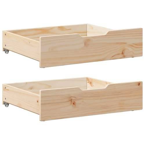 Ladice ispod kreveta s kotačima 2 kom 65x55x17 cm od borovine - Prirodna 65 x 55 x 16 cm 1 Cijena