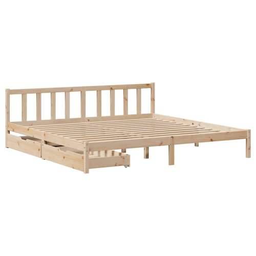 Okvir kreveta bez madraca 200 x 200 cm od masivne borovine - Prirodna 200 x 200 cm Cijena