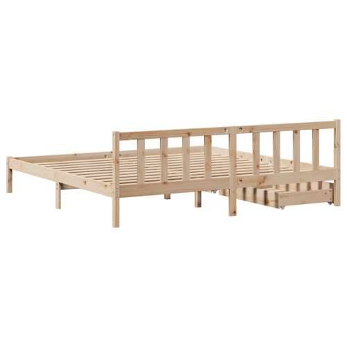 Okvir kreveta bez madraca 200 x 200 cm od masivne borovine - Prirodna 200 x 200 cm Cijena