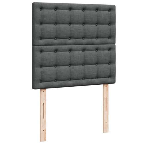 Okvir kreveta s oprugama i madrac tamnosivi 80x200cm od tkanine - Tamno siva 80 x 200 cm gumbi Cijena