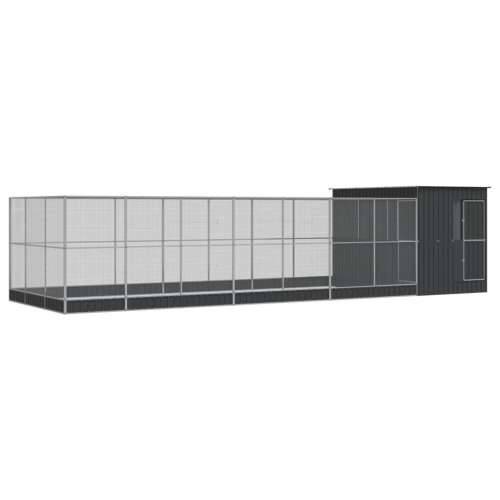 Kavez za ptice s produžetkom srebrni 911x303x216 cm čelični - 911 x 303 x 216 cm Cijena