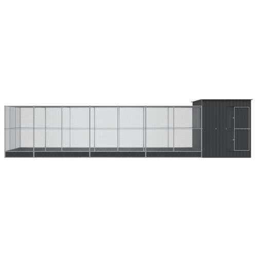 Kavez za ptice s produžetkom srebrni 911x303x216 cm čelični - 911 x 303 x 216 cm Cijena