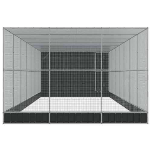 Kavez za ptice s produžetkom srebrni 911x303x216 cm čelični - 911 x 303 x 216 cm Cijena