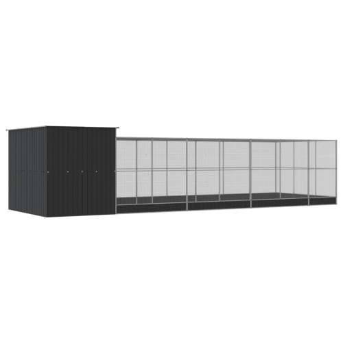 Kavez za ptice s produžetkom srebrni 911x303x216 cm čelični - 911 x 303 x 216 cm Cijena