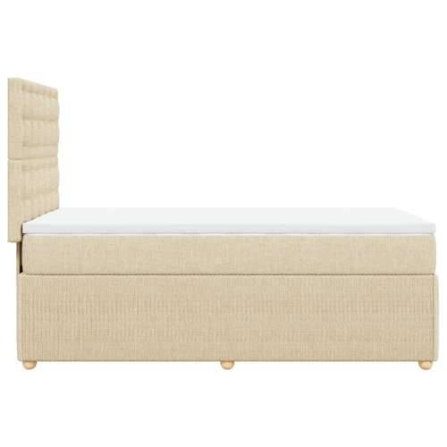 Okvir kreveta s oprugama i madrac krem 80x200 cm od tkanine - Krema 80 x 200 cm gumbi Cijena