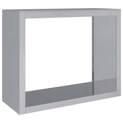 Stalak za drva za ogrjev 100x40x80 cm od pocinčanog čelika - Pocinčani čelik / siva 100 x 40 x 80 cm Cijena