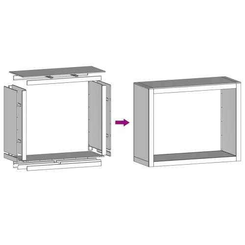 Stalak za drva za ogrjev 100x40x80 cm od pocinčanog čelika - Pocinčani čelik / siva 100 x 40 x 80 cm Cijena