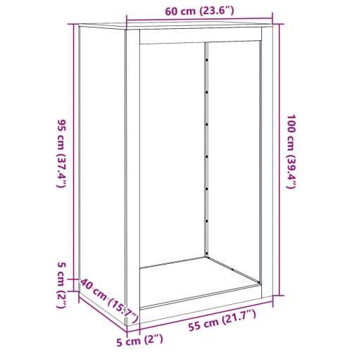 Stalak za drva za ogrjev crni 60x40x100 cm čelični - Čelik/crna 60 x 40 x 100 cm Cijena