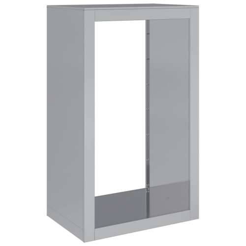Stalak za drva za ogrjev 60x40x100 cm od pocinčanog čelika - Pocinčani čelik / siva 60 x 40 x 100 cm Cijena