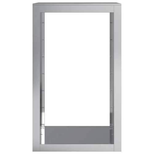 Stalak za drva za ogrjev 60x40x100 cm od pocinčanog čelika - Pocinčani čelik / siva 60 x 40 x 100 cm Cijena