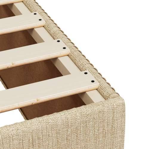 Krevet s oprugama i madracem krem 90 x 190 cm od tkanine - Krema 90 x 190 cm Blok s kvadratima Cijena