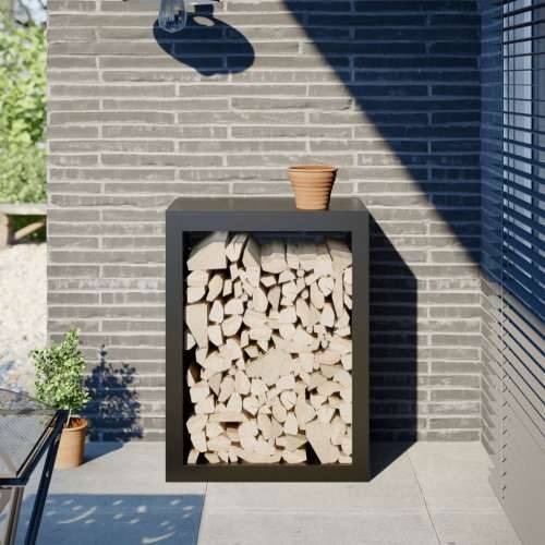 Stalak za drva za ogrjev crni 60 x 40 x 80 cm čelični - Čelik/crna 60 x 40 x 80 cm Cijena