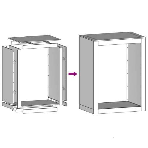 Stalak za drva za ogrjev crni 60 x 40 x 80 cm čelični - Čelik/crna 60 x 40 x 80 cm Cijena