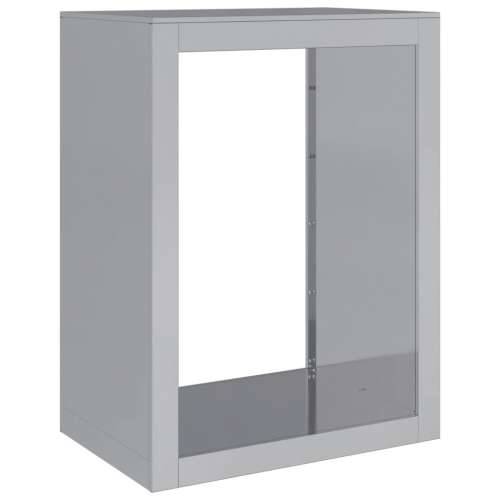 Stalak za drva za ogrjev 60 x 40 x 80 cm od pocinčanog čelika - Pocinčani čelik / siva 60 x 40 x 80 cm Cijena