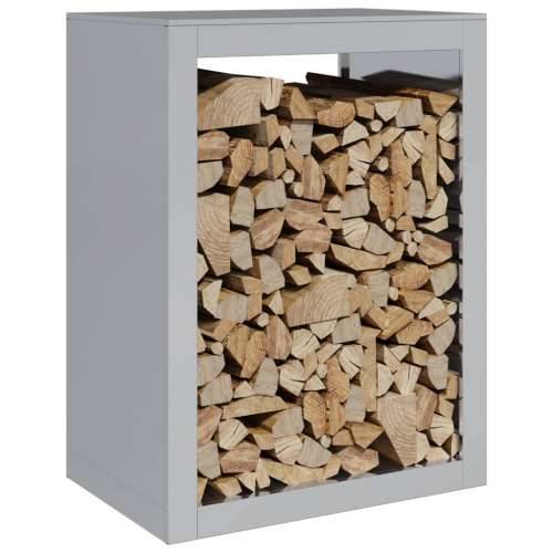 Stalak za drva za ogrjev 60 x 40 x 80 cm od pocinčanog čelika - Pocinčani čelik / siva 60 x 40 x 80 cm Cijena