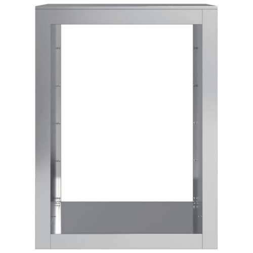Stalak za drva za ogrjev 60 x 40 x 80 cm od pocinčanog čelika - Pocinčani čelik / siva 60 x 40 x 80 cm Cijena